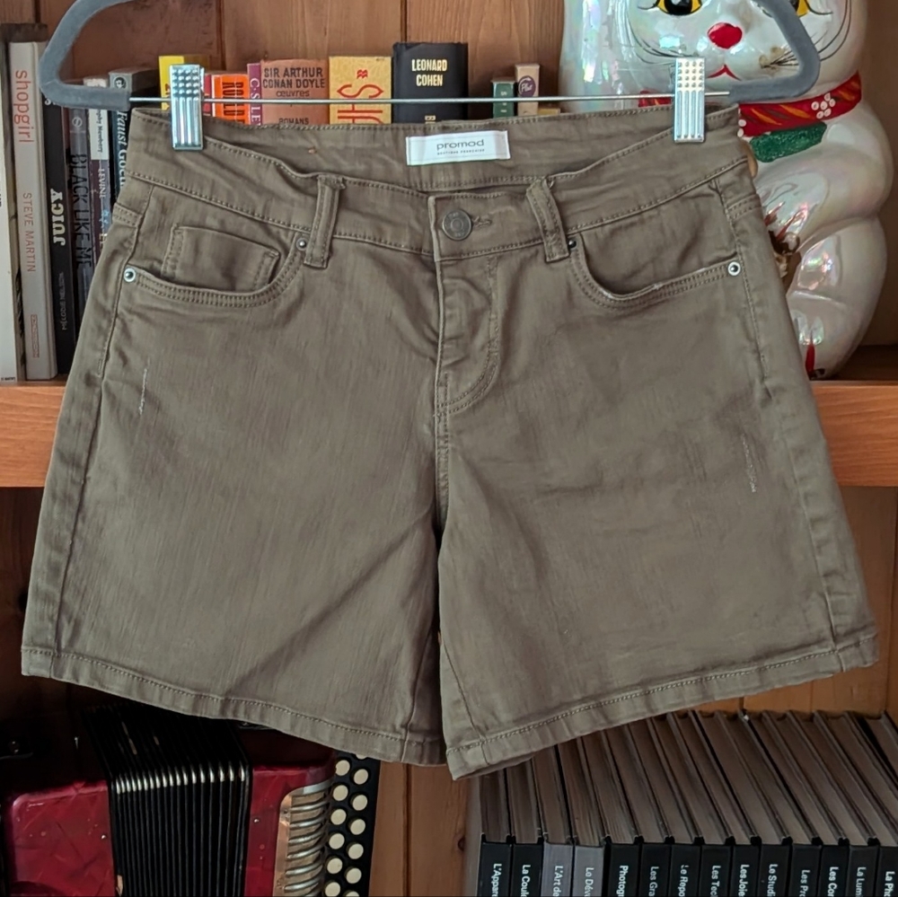 Women's Promod Stretchy Khaki Shorts